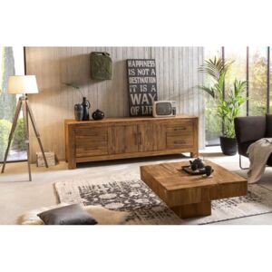 Comodă TV lemn de tec Frama, 70x50x210 cm, lemn, maro