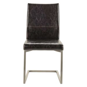 Set de două scaune living Cohen, 95x60x40.5 cm, otel/ecopiele, negru