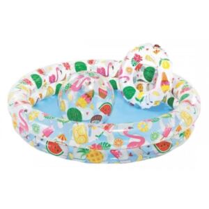Set de piscina gonflabila pentru copii 122x25cm cu design cu fructe Intex Just So Fruity (59460NP)