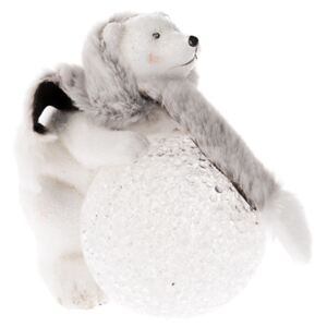 Decorațiune ceramică Ursuleț cu iluminare LED, 13,5 x 13,5 cm