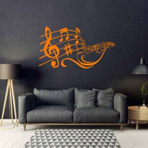 GLIX Music 3 - autocolant de perete Portocaliu 55x30 cm