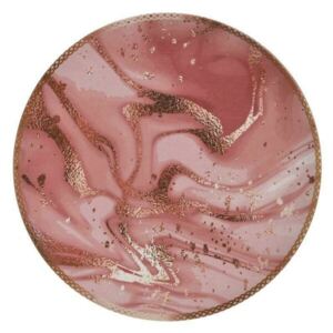 Set 6 farfurii, Ceramica, Roz, Pink Marble