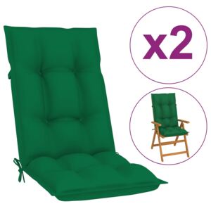 Perne pentru scaun de grădină, 2 buc., verde, 120x50x7 cm