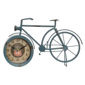 Ceas Vintage in forma de bicicleta din metal gri 24 cm