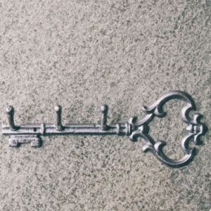 Suport pentru chei din metal argintiu 33x12 cm