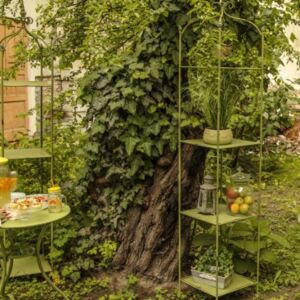 Etajera Romantic Garden din metal verde 211 cm