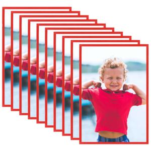 Rame foto colaj pentru perete/masă, 10 buc., roșu, 10x15 cm MDF