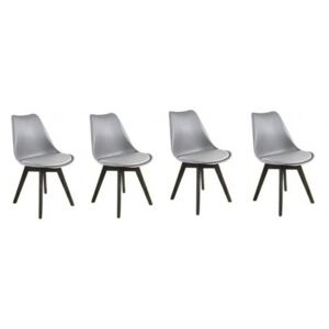 Set scaune gri deschis stil scandinav DARK-BASIC 3 + 1 GRATUIT!