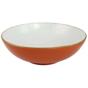 Bol din ceramica portocalie cu alb 32 cm
