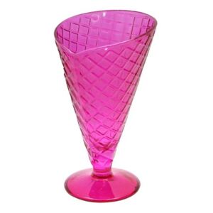 Cupa conica din sticla roz fucsia 16.5 cm