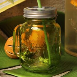 Cana din sticla verde pentru limonada 14 cm