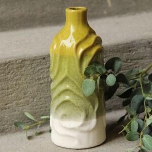 Vaza Wavy din ceramica verde 25 cm