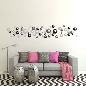 Bubbles - autocolant de perete Gri 3 x 30 x 45 cm