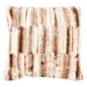 Perna decorativa patrata maro/crem din fibre acrilice si poliester 50x50 cm Bear Fur LifeStyle Home Collection