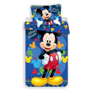 Lenjerie de pat copii Jerry Fabrics Mickey Blue 03 micro, 140 x 200 cm, 70 x 90 cm