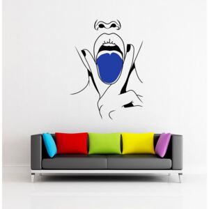 GLIX Lips swag - autocolant de perete Negru și albastru 50 x 70 cm