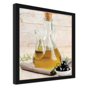 CARO Imagine în cadru - Olive Oil And Black Olives 20x20 cm Negru