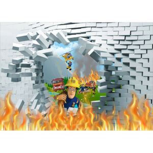 Fototapet Copii cu Pompierul Sam 3D Hartie 250x400 cm