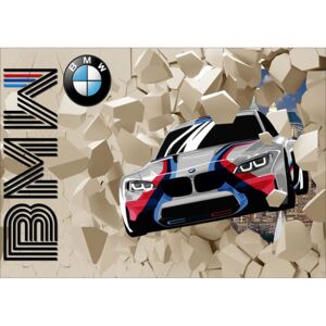 Fototapet Copii cu 3D Masina BMW Hartie 250x400 cm