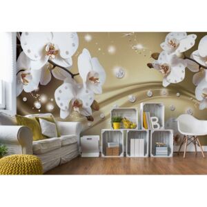 Fototapet - Luxury Design Orchids And Diamonds Vliesová tapeta - 208x146 cm