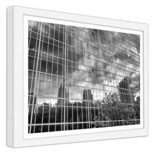 CARO Imagine în cadru - A Center Of Manhattan Reflected From The Building 40x30 cm Alb