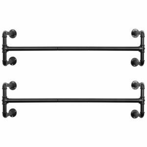 Set de 2 suporturi pentru imbracaminte Durante, metal, negre, 29,3 x 110 x 30 cm