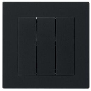 Întrerupator triplu GIRA cu ramă simplă negru mat si doza pentru perete gips-carton