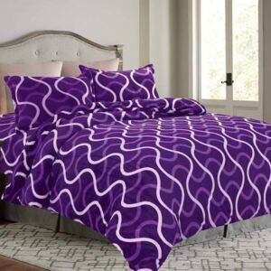 Set Lenjerie de pat pufoasa, doua persoane, Cocolino - Purple-G