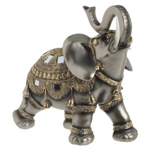 Elefant decor din rasina Golden Bronze 27cm