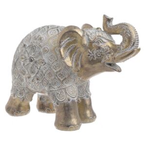 Elefant decor rasina auriu, alb antichizat