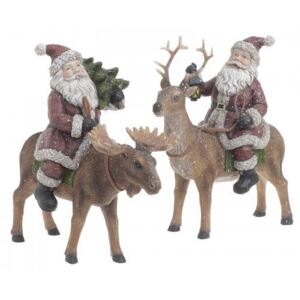 Set 2 figurine din rasina Santa Claus
