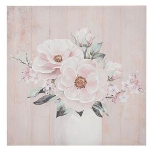 Tablou pictat canvas Pink Flower 70 cm