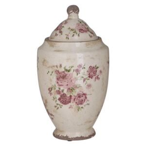 Vaza din ceramica Antique Flowers cu capac