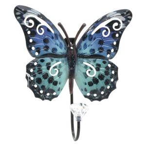 Cuier Fluture Blue metalic 18 x 17 cm