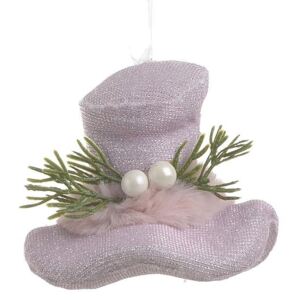 Set 6 ornament pentru brad Hat Pink 9 x 8 cm