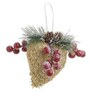 Set 6 ornament pentru brad Heart Gold H12 cm