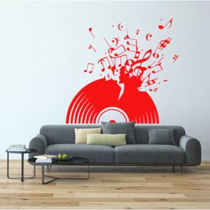 Vinyl record - autocolant de perete Rosu deschis 100 x 90 cm