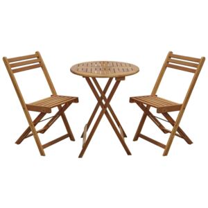 Set de 2 scaune si masa de gradina Leanora din lemn
