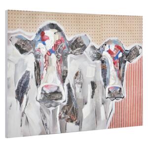 [art.work] Tablou pictat manual - vaci - panza in, cu rama ascunsa - 90x120x3,8cm