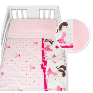 Lenjerie de pat bumbac cu microfibră 2 buc Baby Nellys Princess - roz
