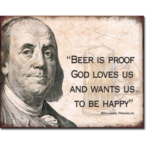 Placă metalică - Ben Franklin (Beer)