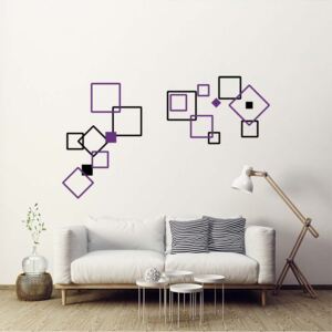 GLIX Decorative squares III.- autocolant de perete Negru și violet 2 x 60 x 30 cm