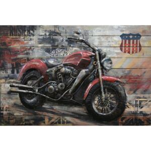 Falc Tablou pe metal striat - Motorbike, 120x80 cm