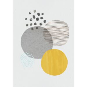 Ilustrare Abstract mustard and grey, Laura Irwin