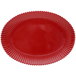 Tavă ovală din ceramică Costa Nova Pearl, lățime 50 cm, roșu