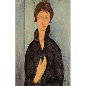 Woman with Blue Eyes, c.1918 Reproducere, Amedeo Modigliani