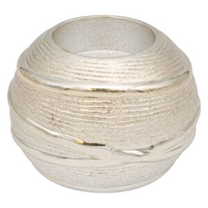 Suport pentru lumanare din ceramica cu striatii in relief