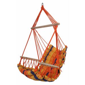 Hamac colorat de tip scaun cu bara din lemn.90 x 65 cm