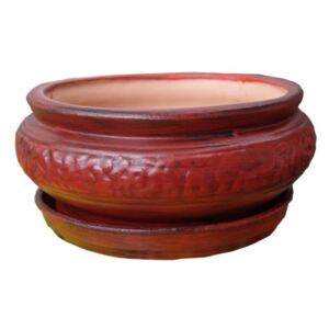 Ghiveci ceramic, bol mexican mic, rotund, 13 x 6.5 cm