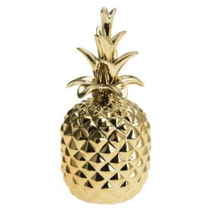 Decoratiune ananas auriu din ceramica.19 cm